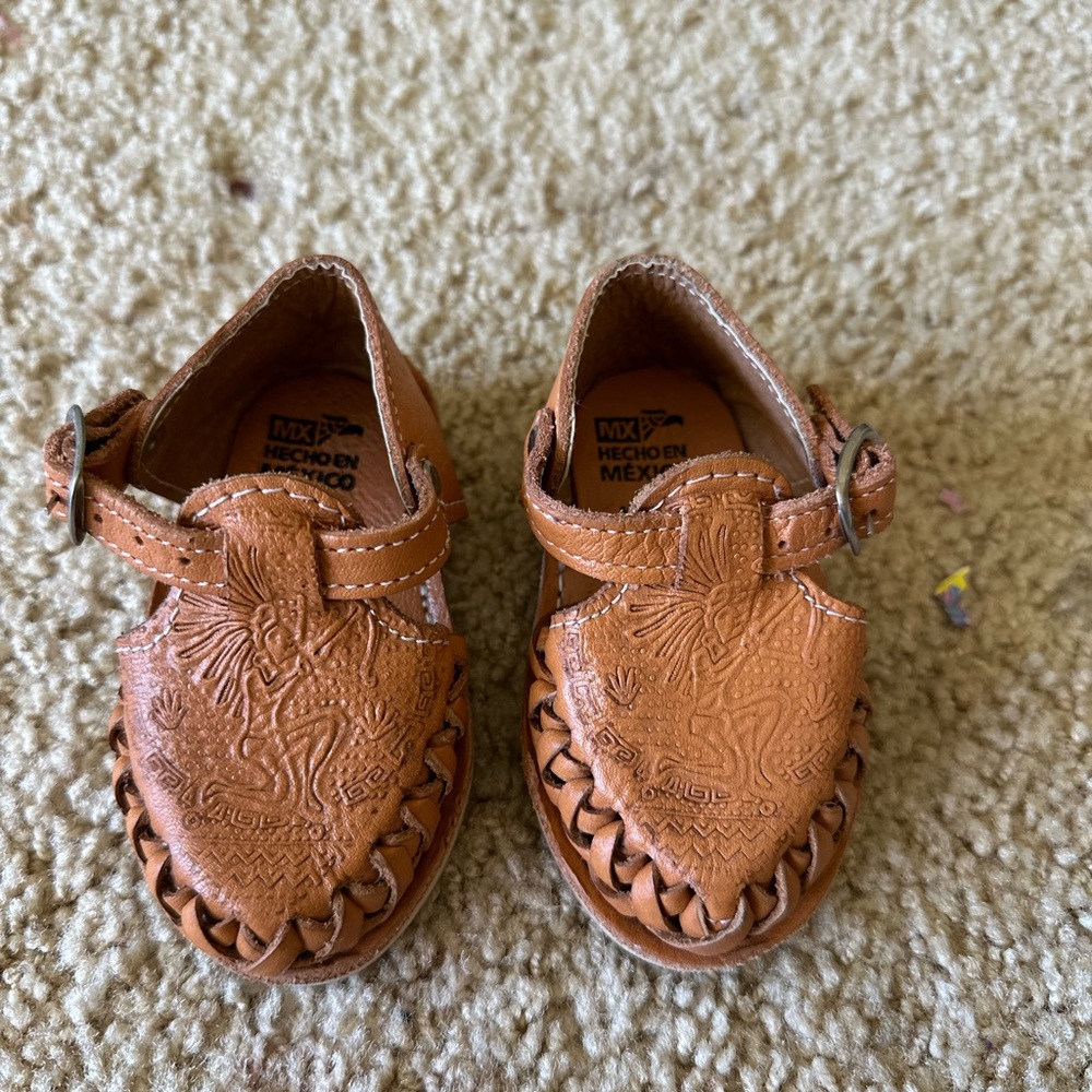 Brown Leather Baby Shoes size 6C